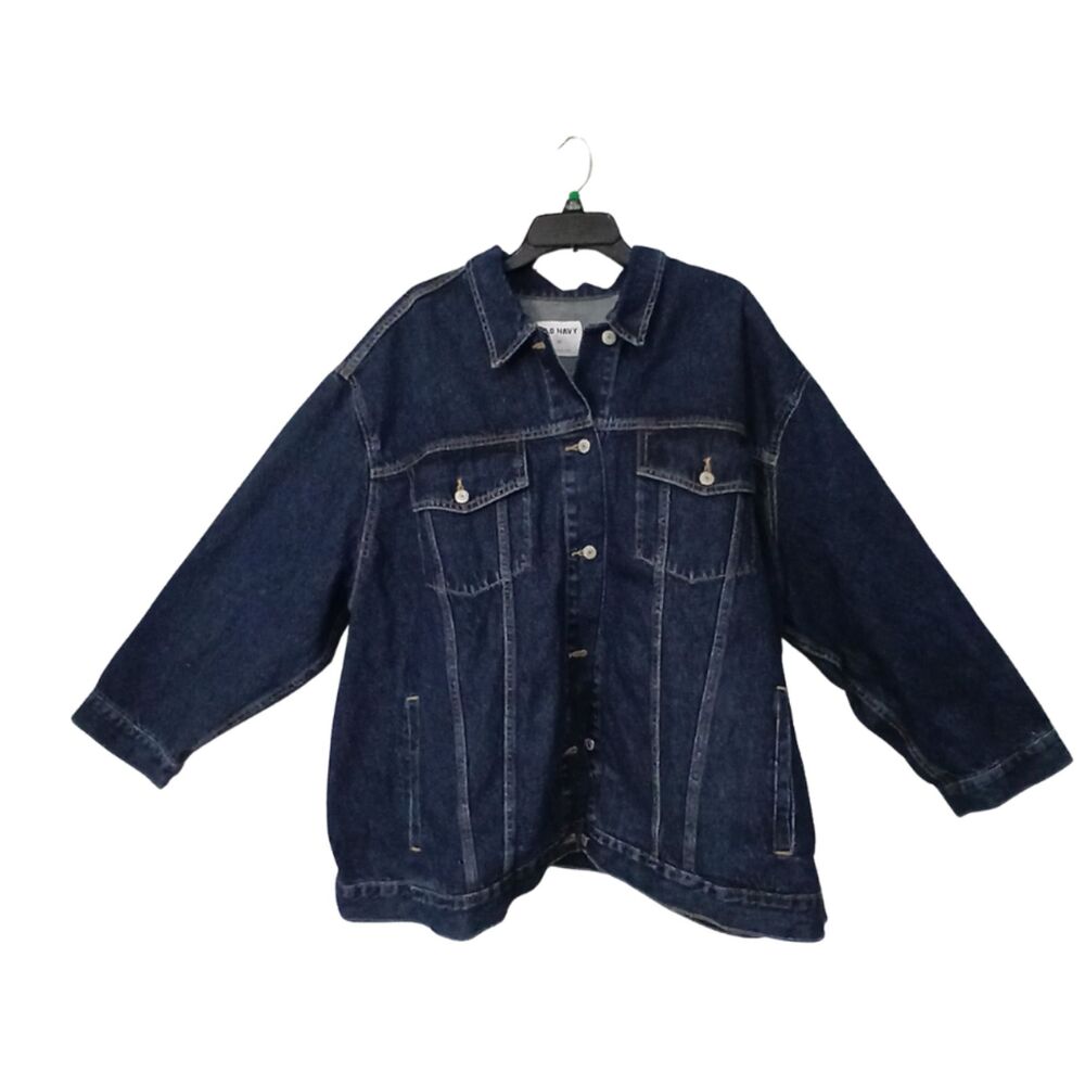 PLUS SIZE WOMENS OVERSIZED DENIM TRUCKER JACKET by OLD NAVY